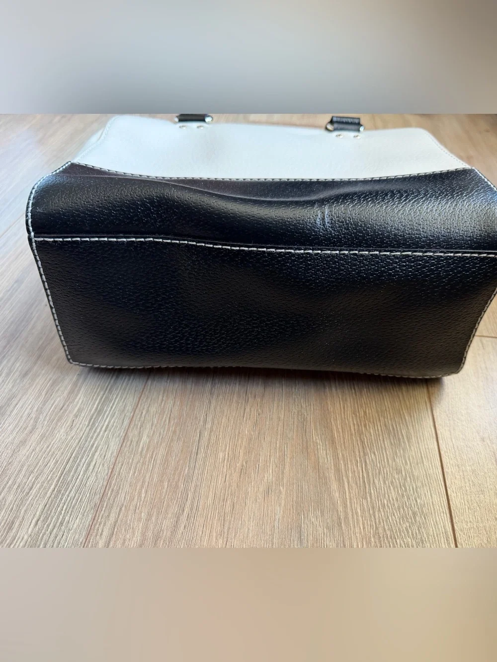 kate spade Black and White Leather Two-Tone Satchel ***see flaws***